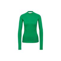 Adidas X Stella McCartney Collaboration Letter Print Thumb Hole Round Neck Long Sleeve T-Shirt Women Tops Green HI6035 XS