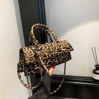 Trend Pu Nauji populiarūs leopardo rašto krepšiai su viršutine rankena. gray