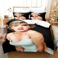 3D Marilyn Monroe Visų sezonų antklodės užvalkalas Lovos patalynės komplektai Minkštas antklodės užvalkalas ir pagalvių užvalkalai Viengulis/Dvigulis/Karalienės dydžio/Karaliaus dydžio 135x200cm 2pcs
