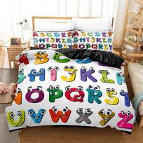 Alphabet Lore Patalynės Komplektas Viengulis Twin Pilnas Karalienės Karaliaus Dydis Lovos Komplektas Mergaičių Berniukų Miegamojo Antklodės Užvalkalų Komplektai Anime Antklodės Užvalkalas 70x133cm 2pcs