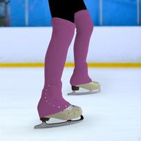 Figure Skating Kojų Šildytuvai Megztos Ilgos Dekoratyvinės Kojinės Su Cirkoniais šviesiai violetinė spalva