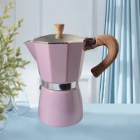 Turkiškas žvaigždinis anyžius Espresso Moka kavinukas - Aliumininis itališkas kavos virimo aparatas 3cup 150ml rožinė
