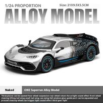 Nauja 1:24 Mercedes-Benz AMG ONE Super Racing lydinio liejimo automobilio modelio garsas ir šviesa, kolekcionuojami hobiai suaugusiems gimtadienio dovanos berniukui madingi žaislų papuošalai sidabras