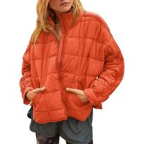 Rudens Moteriškas Parkas Paltas Juodas Vienspalvis Ilgomis Rankovėmis Kišeninis Švarkas Moteriškas Paltas Žiemos Madingas Paminkštintas Mada Kasdienis Moteriškas Drabužis S oranžinė