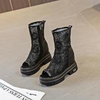 Balti nėrinių batai Moteriški vasariniai aukšti batai Tuščiaviduriai batai Mada Prabanga Vasariniai Moteriški Tuščiaviduriai Plokšti Laisvalaikio Batai Platforminiai Batai 34