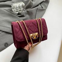 Moteriška zomšinė rankinė per petį  vintage rankinė su atvartu  vienspalvė  maža  madinga grandinėlė  crossbody rankinė  crossbody rankinė moterims