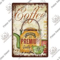 Dekoras Kava Vintažinis skardinis ženklas Metalinis ženklas Dekoratyvinė lentelė Retro lėkštė Kavinė Virtuvė Svetainė Kavos baro dekoracija 11.8x15.7inch