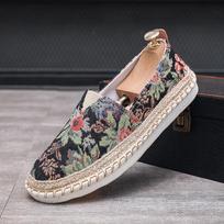 Vyriški vasariniai kvėpuojantys lininiai įsispiriami batai, neslystantis minkštas padas, kiniško stiliaus drobės loferiai Size 43