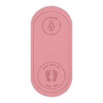 Vienspalis TPE neslystantis ovalus jogos ir mankštos kilimėlis su smūgių absorbcija 127x62.5x0.6cm rožinė
