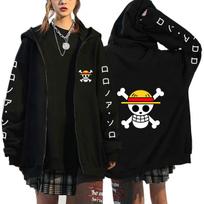 Cosplay Luffy Zoro ONE PIECE Anime gobtuvai Vyriški švarkai Kasdienis paltas su užtrauktuku Harajuku Unisex Hoodie Animaciniai megztiniai su margintais megztiniais Hip Hop Hoody gatvės drabužiai S