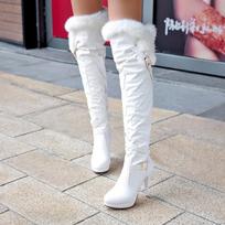 Winter Boots Women Spring Thigh High Boots Platform Over the Knee Boots Suede Long Boots High Heels Fur Plush Wedge Shoes Woman 34 balta