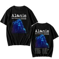 Alanis Morissette Pasaulinio Turo Marškinėliai Trumpomis Rankovėmis Medvilniniai Marškinėliai Apvalia Kaklo Iškirpte Vasariniai Laisvalaikio Viršutiniai Drabužiai Moterims Vyrams Drabužiai T-marškiniai XS juoda