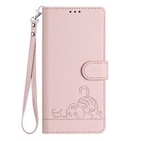 Animacinis katės telefono dėklas TCL 50 40 30 SE 505 501 403 405 406 408 40R 20R 201 303 306 305 dėklams Odinis piniginės atlenkiamas dangtelis su dirželiu TCL 305