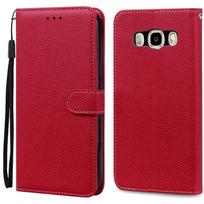Samsung Galaxy J5 2016 dėklas Coque Samsung J5 2016 J510 J510F dėklas Odinė piniginė atverčiamas dėklas Samsung Galaxy J5 J510F dėklui J5 2016 J510 J510F tamsiai raudona spalva