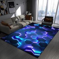 3D Kilimas Svetainei Purvui Atsparus Lengvai Prižiūrimas Neslystantis Miegamojo Lovos Kilimas E-sporto Kambario Dekoravimo Kilimas 80 * 120cm gray