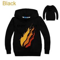 Nauji vaikų drabužiai PrestonPlayz Hoodies Su Ugnies Logotipu Įkvėpti Džemperiai Preston Playz Prekės Džemperis Berniukams Ir Mergaitėms 100cm juoda