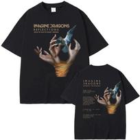 Imagine Dragons Reflections Fans Tour 2025 marškinėliai moterims Klasikiniai marškinėliai Vasariniai marškinėliai apvalia iškirpte Marškiniai Didelio dydžio drabužiai XXXL