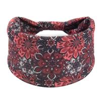 Bohemian Elastic Headband Vintage Mandala Flower Printed Sweat-absorbent Hair Accessories for Women Hairband