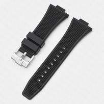 12mm*26mm Convex End Strap for Tissot PRX Series T137.407/T137.410 Super Player 40mm Men Rubber Silicone Watch Band Bracelet sidabras/juoda
