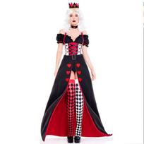 Raudonos Širdies Karalienės Alisa Stebuklų Šalyje Cosplay Kostiumas Moterims Helovino Suknelė Vakarėlio Apranga Cosplay Drabužiai Elegantiškas Dizainas Unikalus Stilius L juoda
