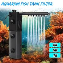 220V 3W/5W/7W 3in1 Akvariumo Žuvų Bakelio Filtras Akvariumo Vidinis Filtras Vandens Panardinamas Siurblys Žuvų Bakelio Deguonies Purškimo Įrankis 3W