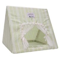 Senojo Du triušių ir jūrų kiaulyčių slėptuvės palapinė - Begalinis lizdas per sieną S Triangular Light Green [23x15x17.5 CM]