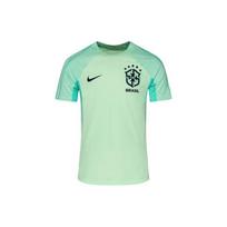 Nike Dri-Fit Strike Brazilijos Nacionalinės Komandos Futbolo Treniruočių Serija Logotipo Spaudinys Dryžuoti Apvalia Kaklo Trumpomis Rankovėmis T-shirt Vyriški Viršutiniai Drabužiai Šviesiai Žalias DH6441-390 S