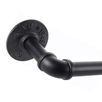 Modernus industrinio stiliaus vienas juodas užuolaidų karnizas – skandinaviško minimalizmo stilius 28-48 inches (71-121 cm) juoda