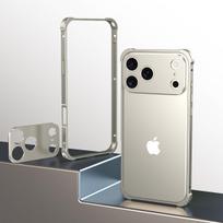 Aliuminio lydinio metalinis buferio dėklas, skirtas iPhone 17 Pro Max Air, su metaliniais kameros objektyvo apsaugos rinkiniais iPhone Air white