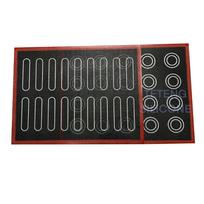 Double-Sided Silicone Baking Mat for Eclairs and Bread Black Base Red Edge 30x40cm