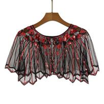 Vintažinė Sequin Apsiausta Vakarinė Suknelė: Tinklinė Cardigan Šalė Moterims raudona