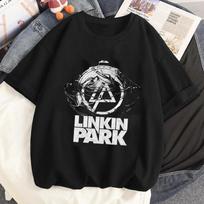 Rock Grupės Linkin-Park Grafiškai Spausdinti Marškinėliai Vasariniai Moteriški Laisvalaikio Trumpomis Rankovėmis Streetwear Marškinėliai Viršutiniai Drabužiai Harajuku Apvalia Kaklo Drabužiai S
