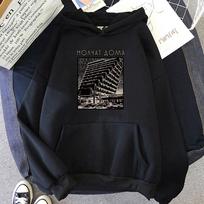 Molchat Doma Džemperis su gobtuvu Dydis Oversize Švelnus Su gobtuvu Madingas Vilnos megztiniai Grunge Kasdieniai Retro drabužiai Sudaderas Gotikiniai Megztiniai S juoda