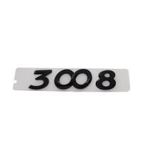 3D aukščiausios kokybės ABS 3008 raidės 3008 automobiliui, sparnui, bagažinei, galinio variklio dangčiui, ženkleliui, lipdukui, emblemai black