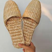 Smulkiai austos karklo šlepetės - Rankų darbo šiaudiniai batai vyrams ir moterims, patogus ir maitinantis tinklinis dizainas. 9.5 inch = 230 (Size 36-37) for Women