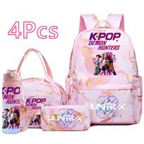 4 vnt./rinkinys Animacinis K-Pop spausdintas Kuprinė Rankinė Pieštukinė su 750 ml Vandens Buteliuku Paaugliui Berniukui Mergaitei Mokyklinė Didelės Talpos Knygų Krepšys Mochila