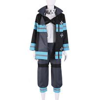 Anime Manga Fire Force Maki Oze Cosplay Uniformos Rinkinys Shinra Kusakabe Kaukė Pirštinės Kostiumas Helovino Šventė Moterims Vyrams Šventė S 40-45kg smėlis
