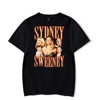 Sydney Sweeney 90-ųjų vintažiniai marškinėliai Moteriški trumparankoviai marškinėliai Unisex sportinis megztinis Harajuku viršutiniai drabužiai M