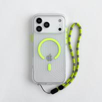 Tech-21 FlexPro gofruotas skaidrus MagSafe dėklas IPhone17Pro Max Air magnetiniam belaidžiam įkrovimui, apsaugantis nuo dulkių iPhone 16 geltona