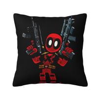 Custom Deadpool Hero Cartoon Pillow Covers Nordic Cushion Cover Velvet Pillowcase 12x12Inch