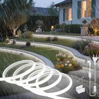 COB Neoninis LED Juostelė Silikoninis Lauko Vandeniui Atsparus IP65 LED Juostelė 1M-10M LED Neoninės Juostelės 220 V Lanksti Šviesos Juosta su ES Maitinimo Adapteriu 1M