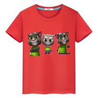 Kawaii viršutiniai drabužiai Kalbantis Tomas katinas Spausdinti marškinėliai vaikams berniukui 10 metų anime marškinėliai 100% medvilnė Trumpas pasididžiavimo marškinėliai y2k Kalėdiniai mergaitės drabužiai 100 raudona