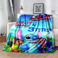 Stitch Spausdintas Anime Vilnos Pliušinis Antklodė Minkštas Šiltas Antklodė Suaugusiems ir Vaikams Miegamojo Sofos Dovana Pledas 75x90cm