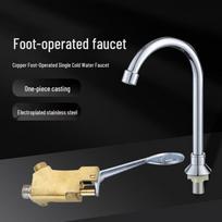 Vienos šalto vandens čiaupo baseinui kojinis pedalas Wall mounted foot valve+single cooling faucet