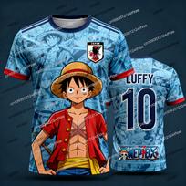 2025 Japonija One Piece Luffy Futbolo Džersis Marškinėliai Vaikams Futbolo Specialus Džersio Rinkinys Suaugusiems Vyrams/Moterims Greitai Džiūstanti Palaidinė L