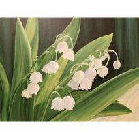 Deimantinė mozaikos gėlė Slėnio lelija Paveikslų karoliukai Deimantiniai paveikslai Gėlė deimantiniai siuvinėjimai 20X30CM