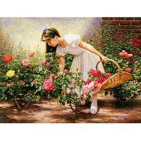 Full 5D Diy Diamond Painting Girl Picking Flowers Embroidery Cross Stitch Home Decor Handmade Gift 25x30cm
