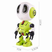 Mini išmanusis kalbantis robotas žaislas elektroninis lėlės žaislas galvos jutiklinis jutiklis LED šviesos lydinio robotas žalia