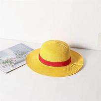 One Piece Luffy Anime Cosplay Vyriška moters kepurė 31 cm geltona