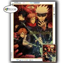 5D „pasidaryk pats“ deimantinis siuvinėjimas Anime Jujutsu Kaisen paveikslėlis Kalnų krištolinio deimantinio tapybos popierius Vintažinis plakatas Deimantinis mozaikos rankdarbiai Namų dekoras Full Round 20X30CM
